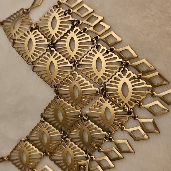 Vtg SARAH COVENTRY 1974 Mandarin Magic Bib Fringe Statement Necklace - Picture 3 of 9